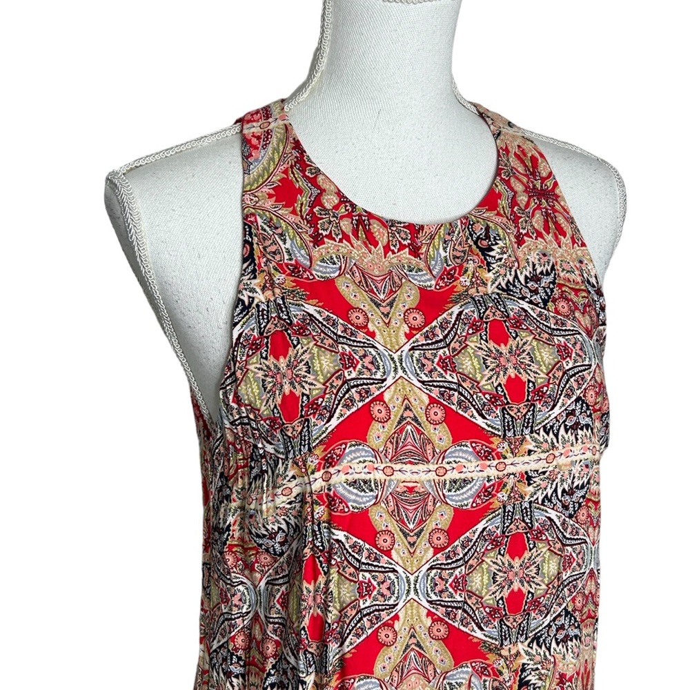 Lulus Red And Multi Colored Print Sleeveless Dres… - image 2